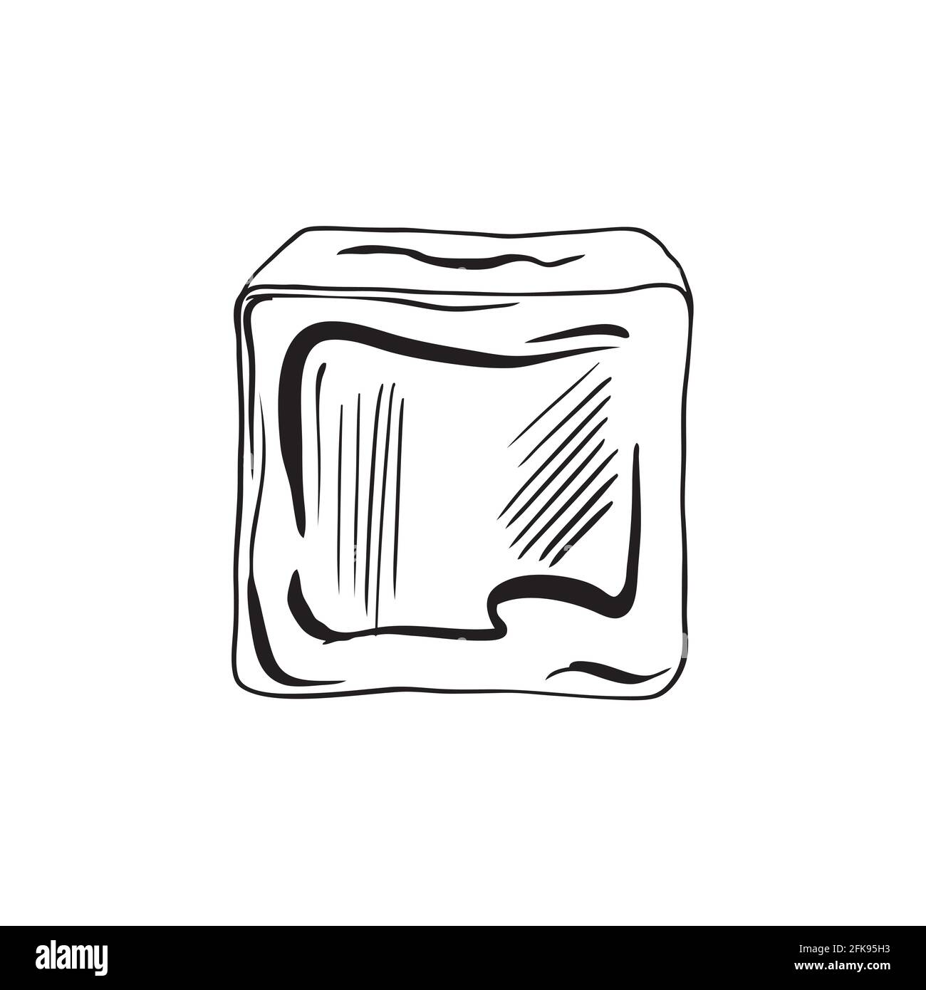 Wasser Eiswürfel Symbol Vektor Illustration Grafik Design auf weißem Hintergrund. Stock Vektor
