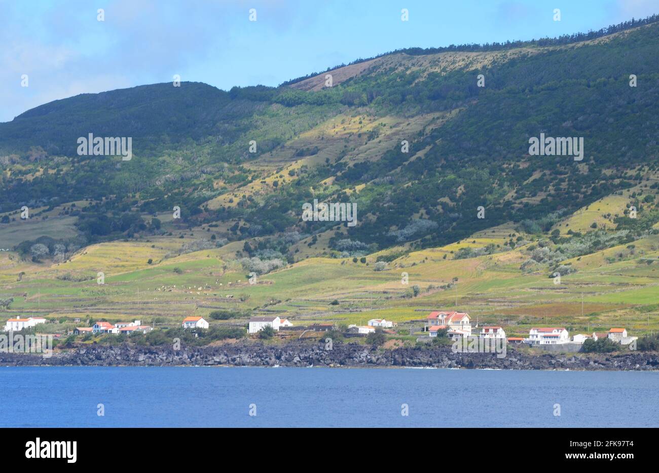 Die vulkanische Küste der Insel Graciosa, Azoren Archipel Stockfoto