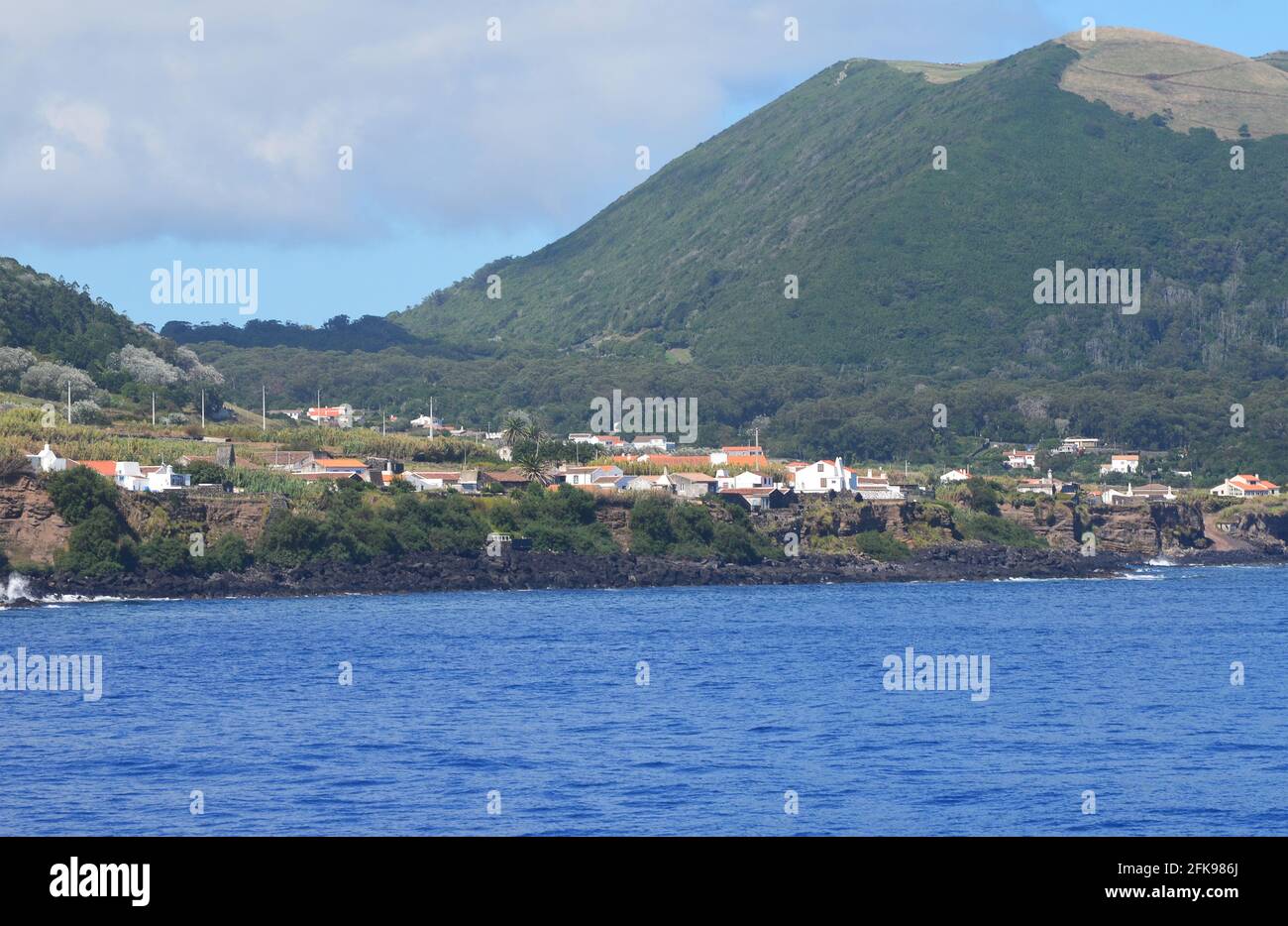 Die vulkanische Küste der Insel Graciosa, Azoren Archipel Stockfoto