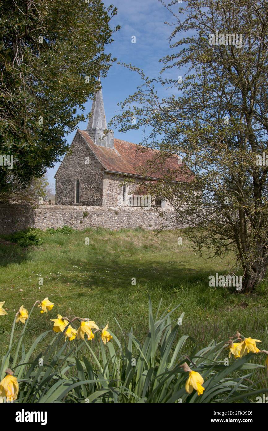 Greatham kleine historische Pfarrkirche in der Nähe von Pulborough, West Sussex, England Stockfoto