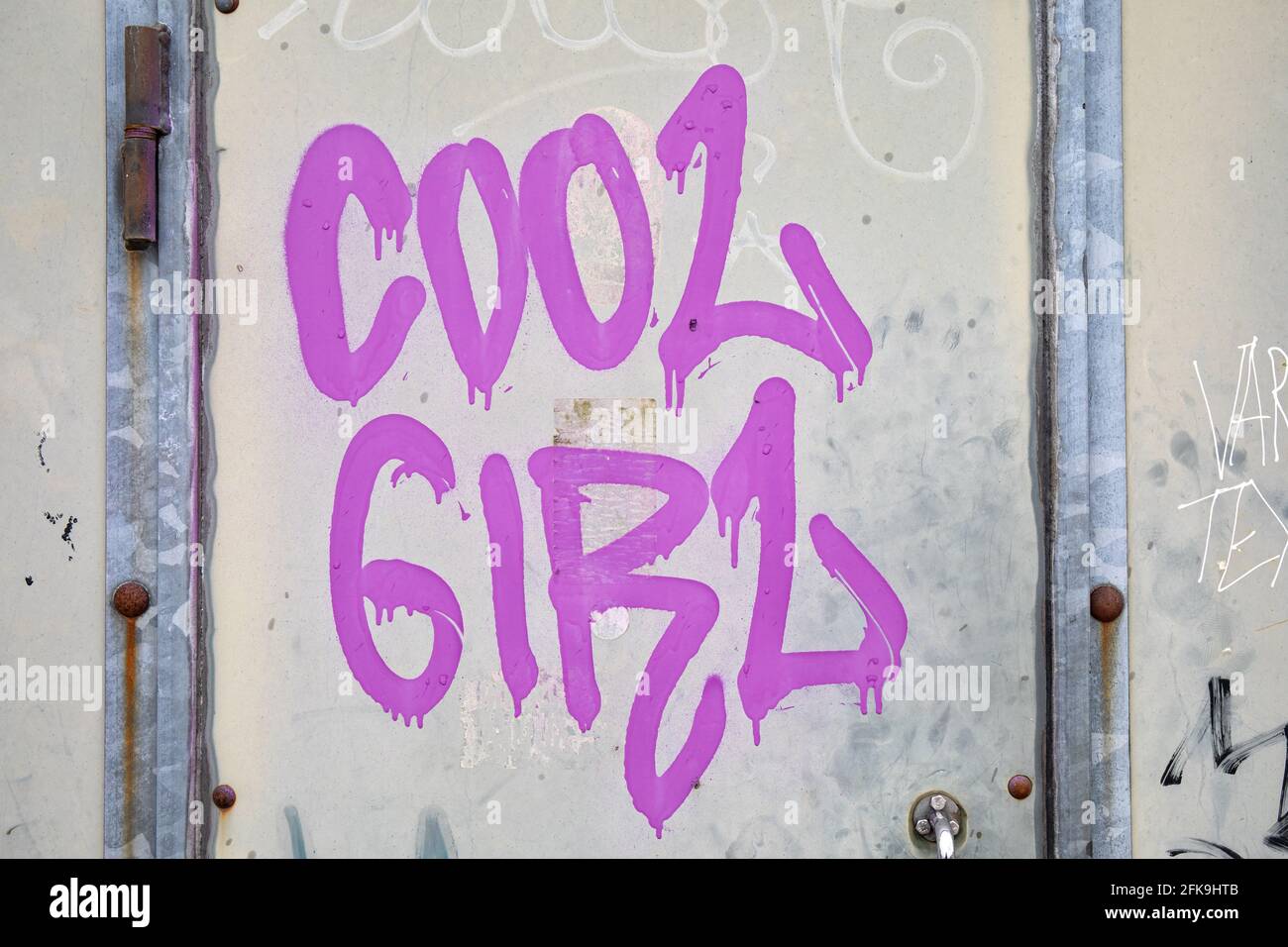 Coole Mädchen Graffiti Stockfoto