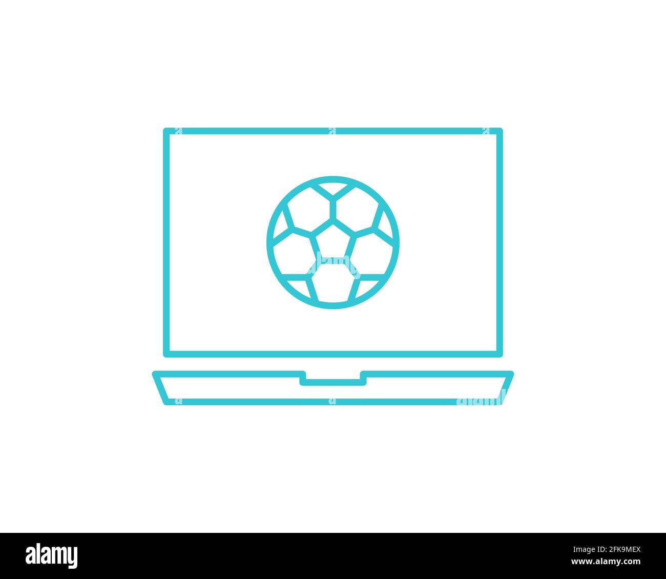 Online-Computerfußball-Symbol. Umriss Online-Computer Fußball Vektor-Symbol für Web-Design isoliert auf weißem Hintergrund. Stock Vektor