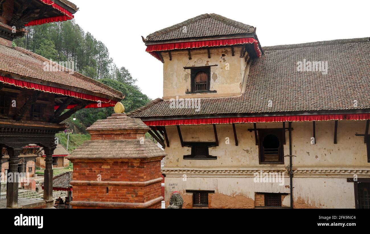 Indreshwor Mahadev-Tempel am Panauti Durbar-Platz in Nepal, UNESCO-vorläufige Stätte. Die heilige und heilige Stadt in Südasien. Hinduismus und Buddhismus Land Stockfoto