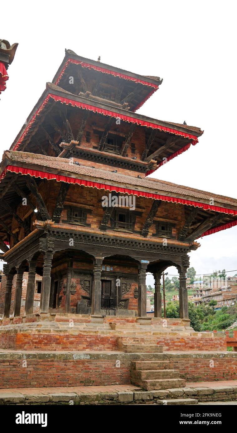 Indreshwor Mahadev-Tempel am Panauti Durbar-Platz in Nepal, UNESCO-vorläufige Stätte. Die heilige und heilige Stadt Stockfoto