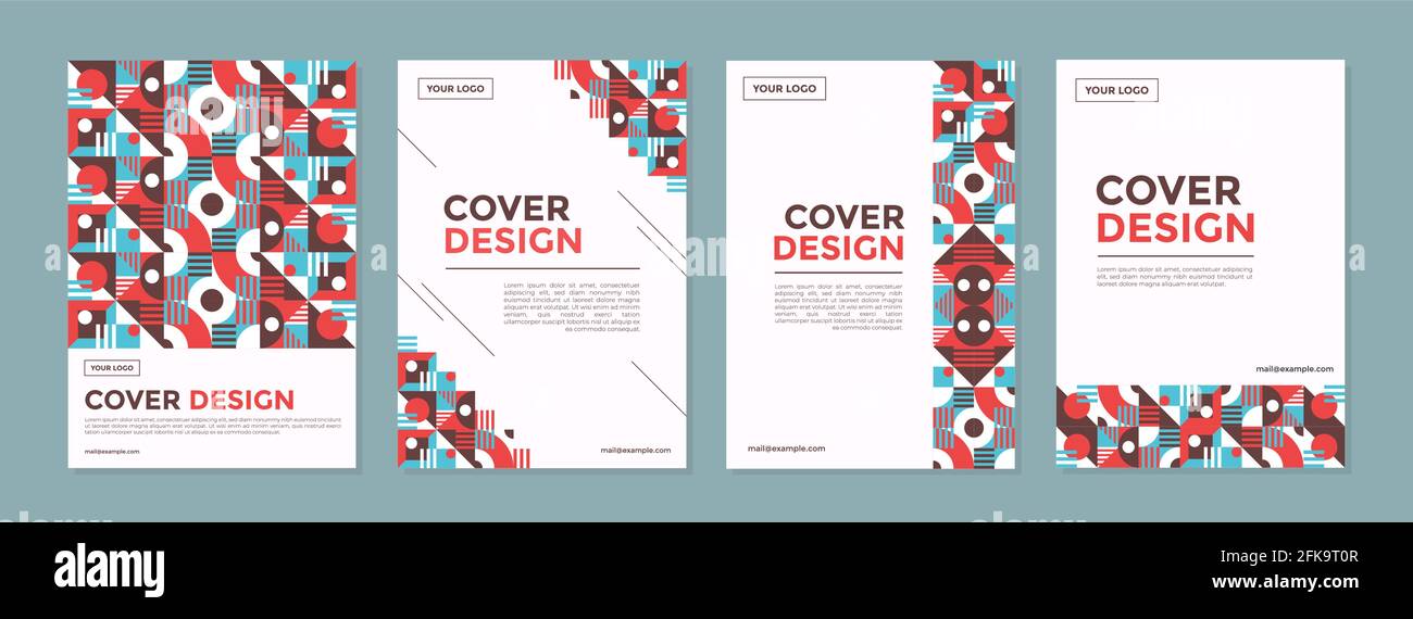 Set von abstrakten geometrischen memphis-Vorlagen. Universal Cover Designs for Annual Report, Broschüren, Flyers, Presentations, Leaflet, Magazin. Stock Vektor