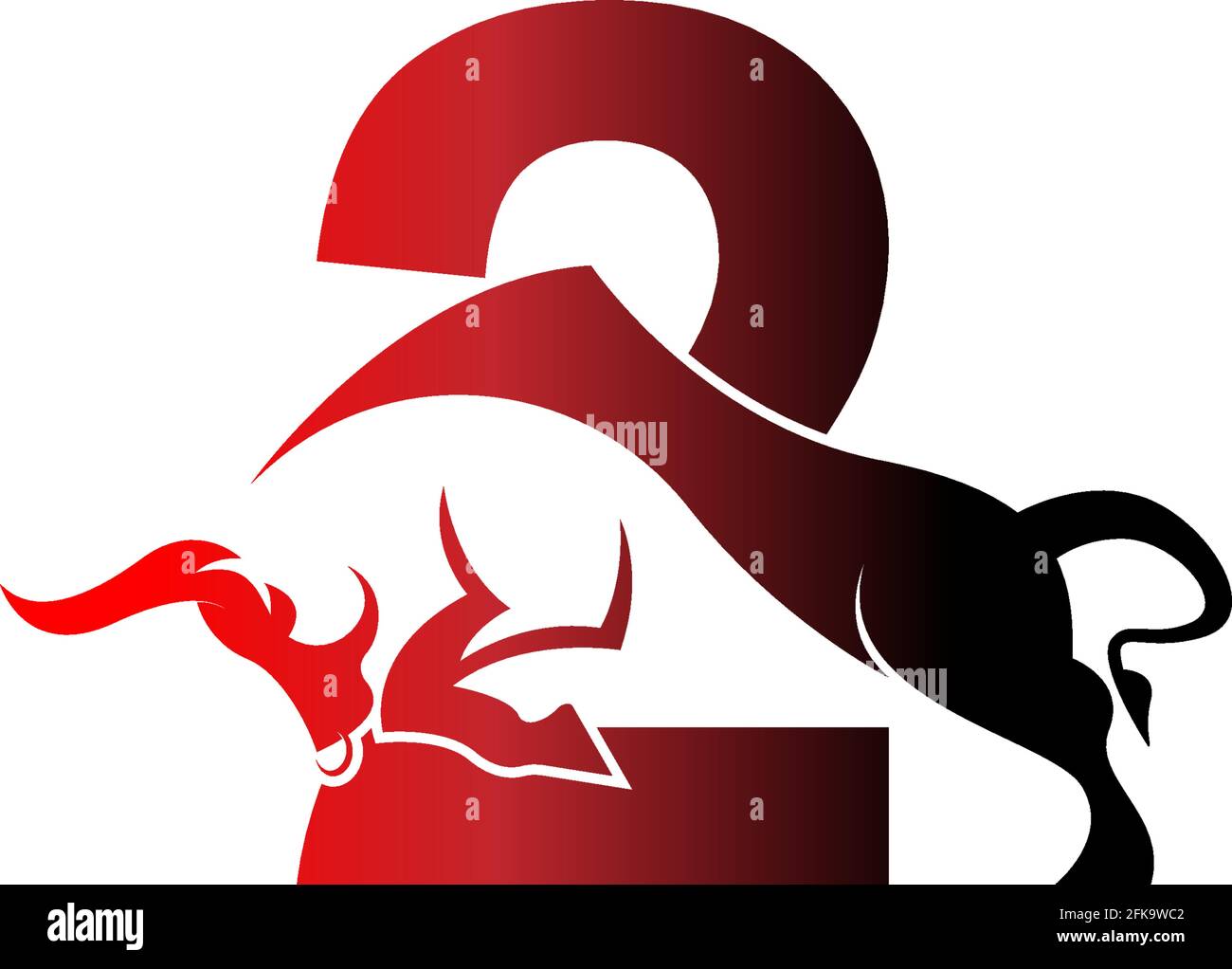 Mix Buchstaben Logo Symbol mit Stier Design Symbol Vorlage Vektor Stock Vektor