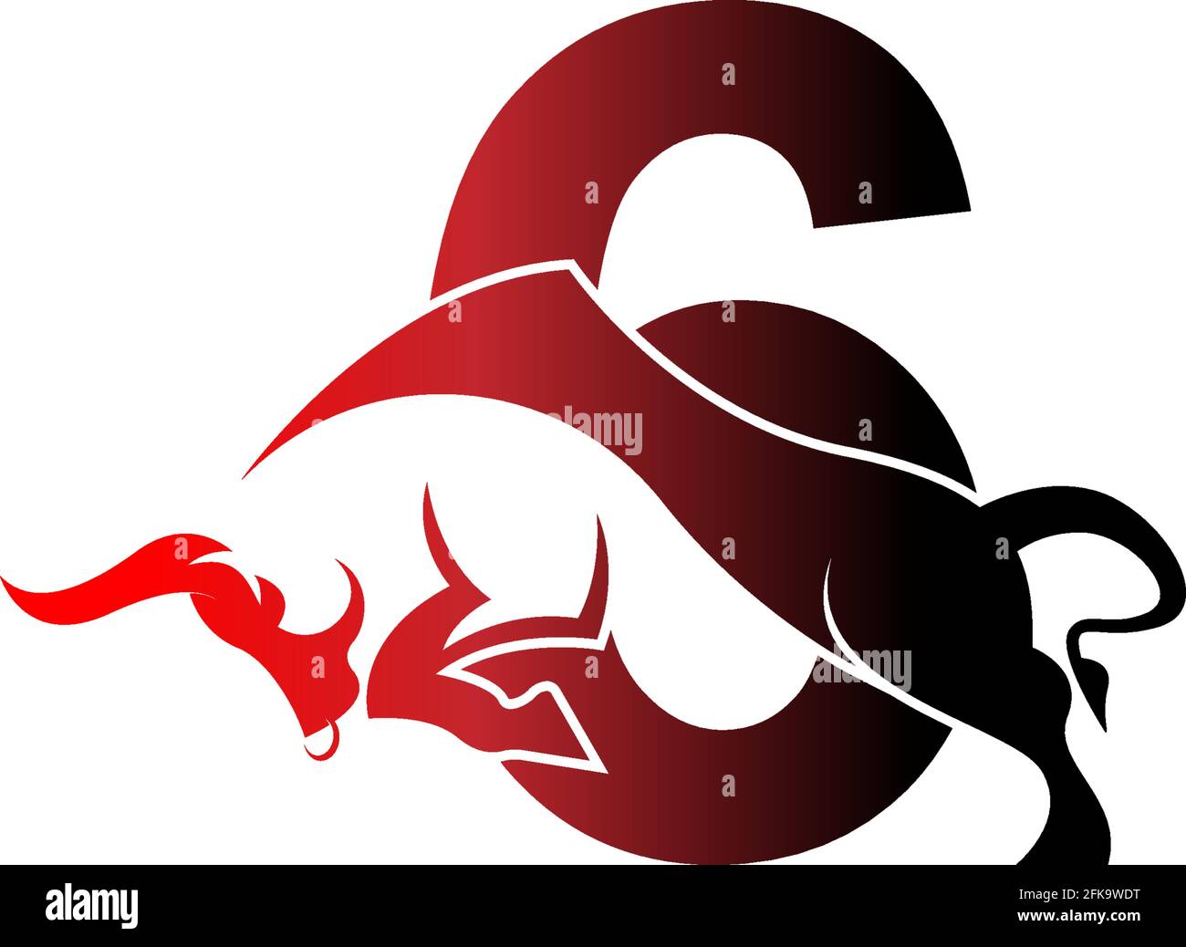 Mix Buchstaben Logo Symbol mit Stier Design Symbol Vorlage Vektor Stock Vektor