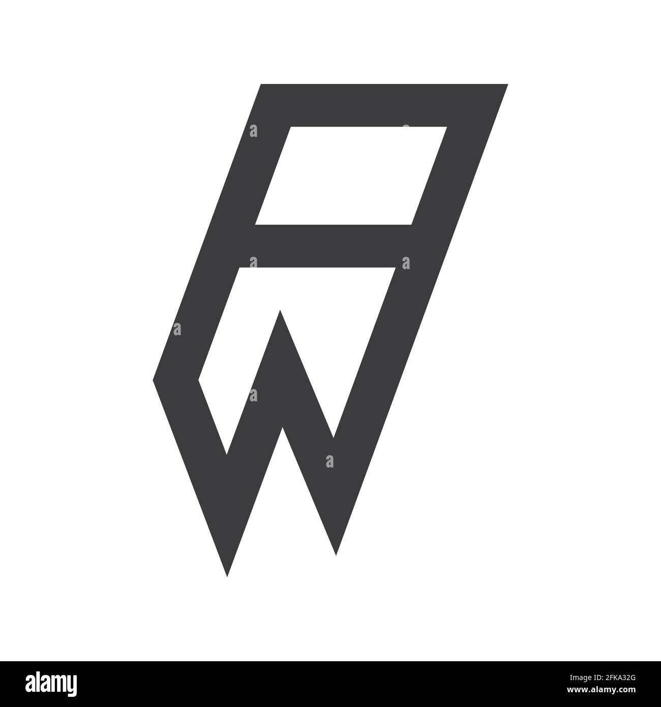 Alphabet Buchstaben Initialen Monogramm Logo AW, WA, W und A Stock Vektor