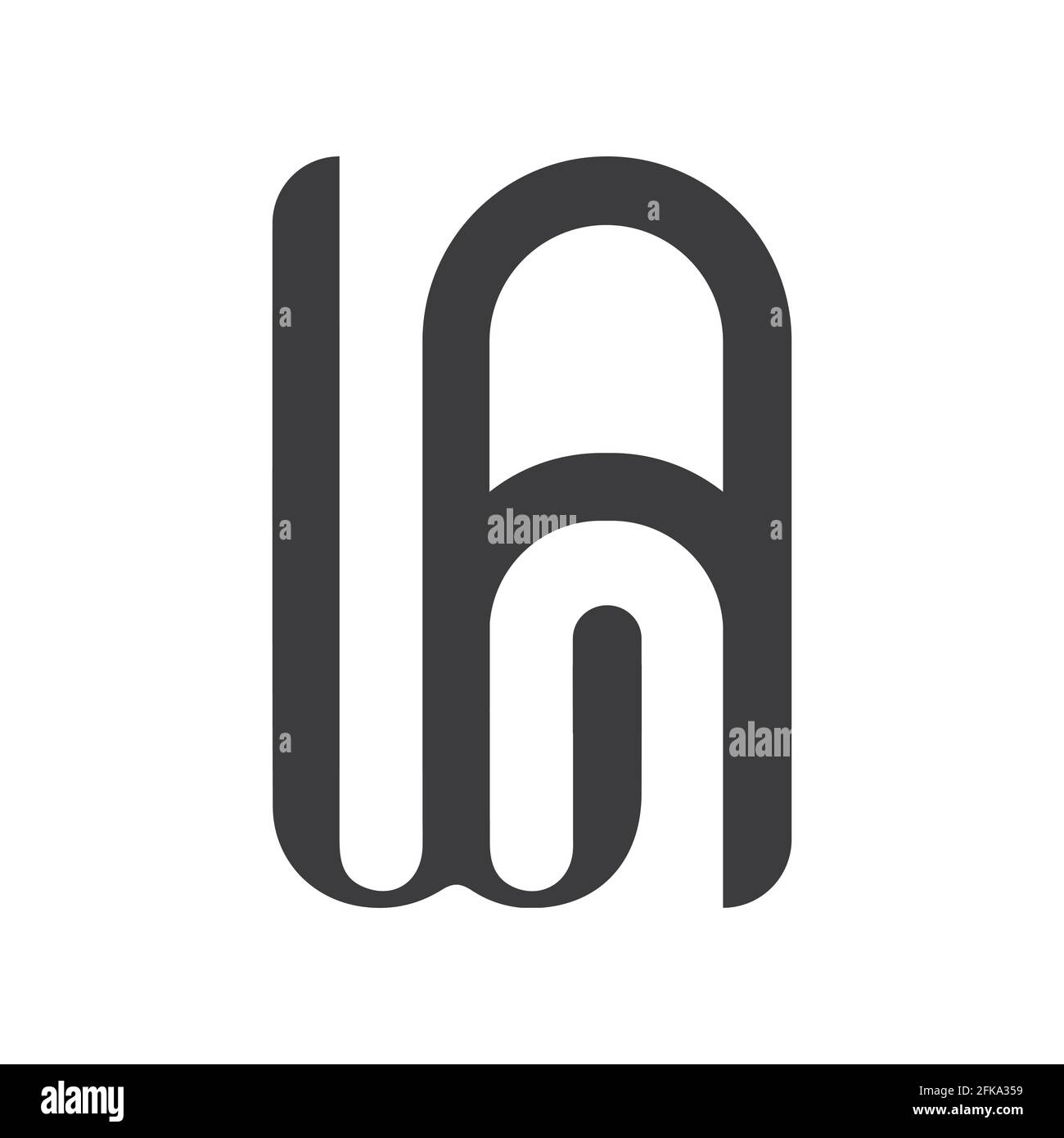 Alphabet Buchstaben Initialen Monogramm Logo AW, WA, W und A Stock Vektor