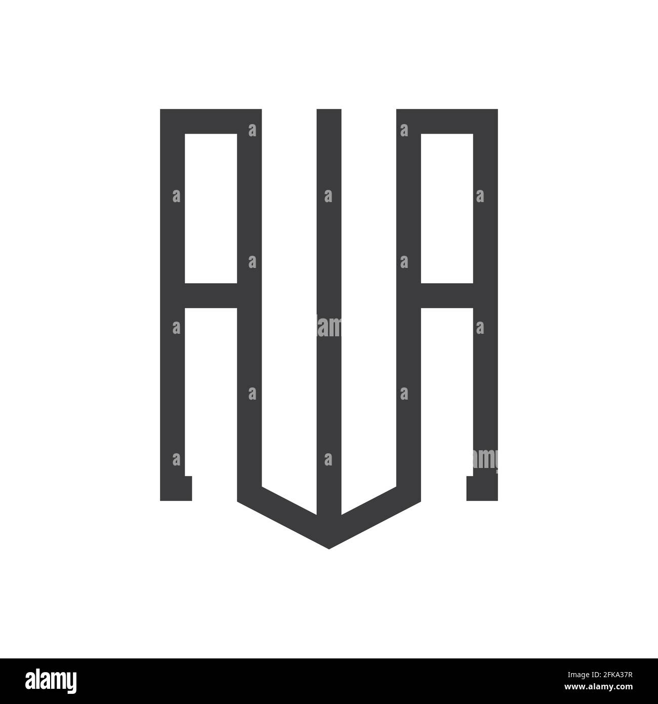 Alphabet Buchstaben Initialen Monogramm Logo AW, WA, W und A Stock Vektor