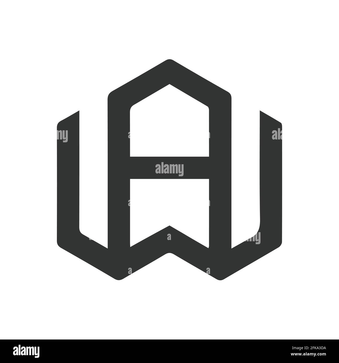 Alphabet Buchstaben Initialen Monogramm Logo AW, WA, W und A Stock Vektor