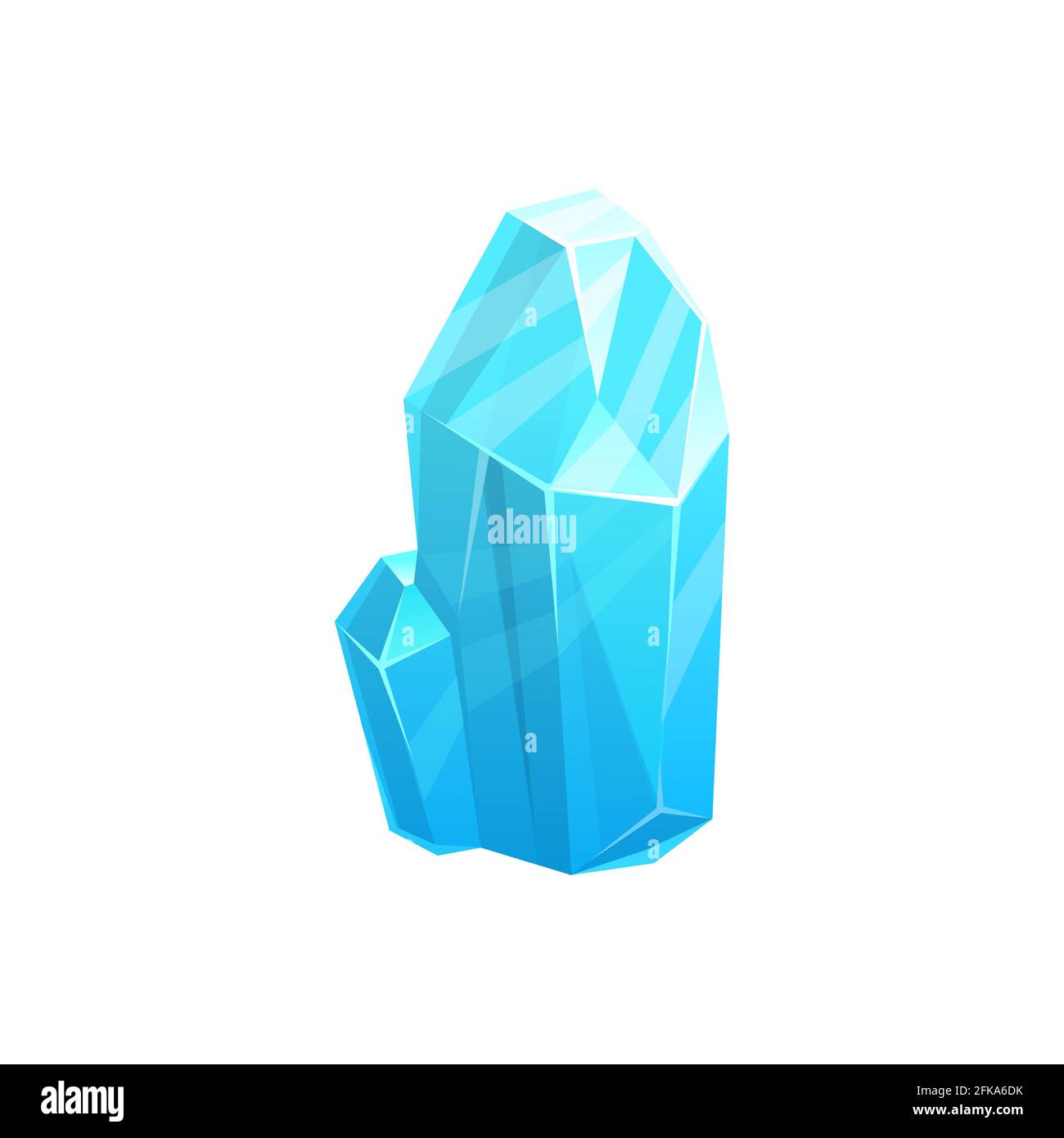 Kristalleis, Eisbergfelsen oder gefrorenes Glas und Schnee, Vektor isoliertes Symbol. Gletscher aus gefrorenem Wasser oder blauem Eiszapfen und rissem Stück Stalagmit Stock Vektor