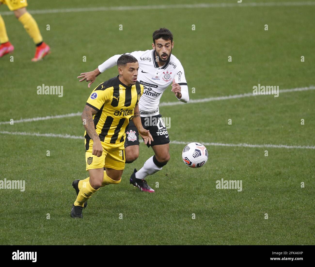 Action während des Fußballspiels CONMEBOL Copa Sul-Americana zwischen Corinthians und Penarol in der Neo Quimica Arena in Sao Paulo, Brasilien. Kredit: SPP Sport Pressefoto. /Alamy Live News Stockfoto