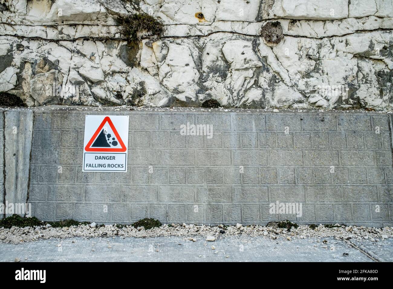 Unstable Cliffs in Rottingdean (nahe Brighton), East Sussex, Großbritannien. Stockfoto
