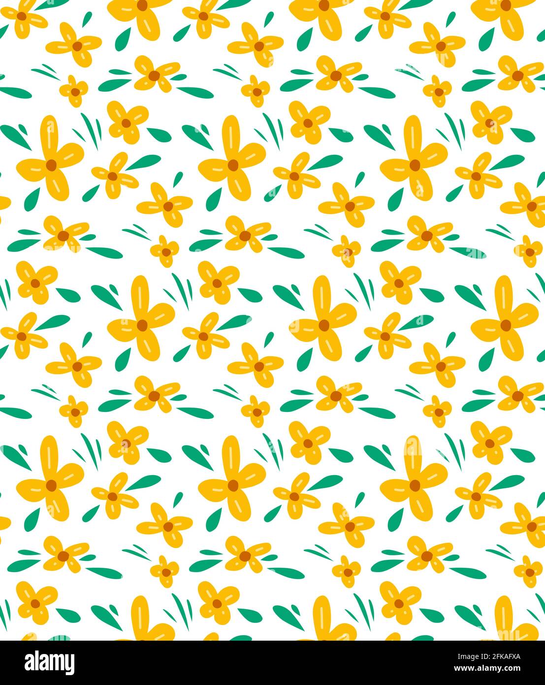 Nahtloses Blumenmuster Mit Kleinen Gelben Bluten Und Turkisfarbenen Blattern Auf Weissem Hintergrund Naturtapete Vektorstruktur Mit Butterblume Stock Vektorgrafik Alamy