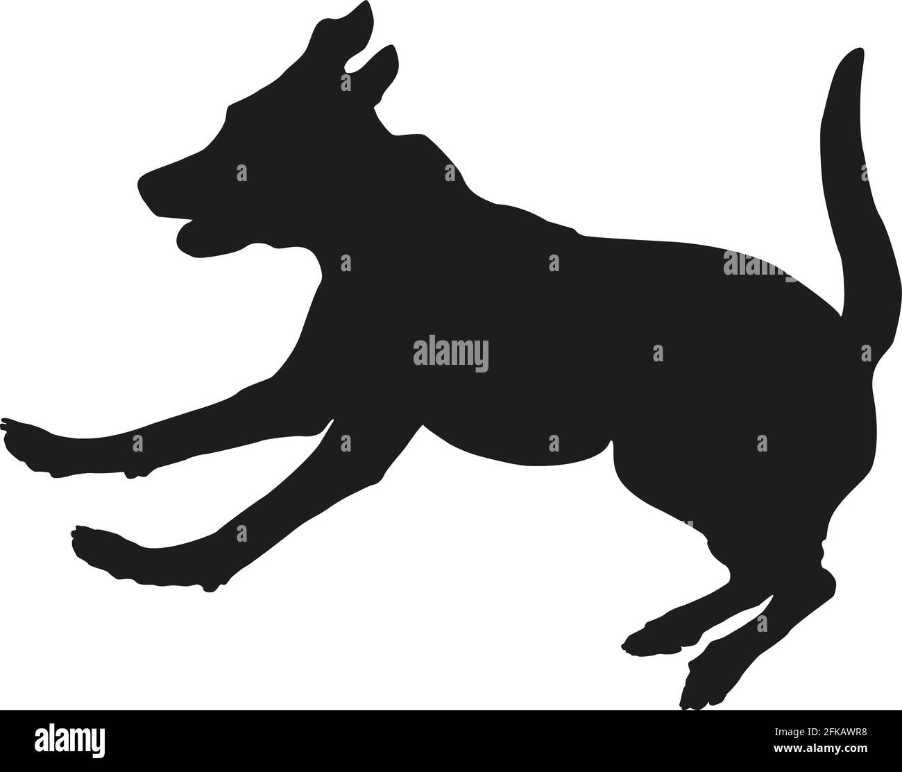 Laufen und Springen labrador Retriever. Schwarze Hundehüsse. Isoliert auf weißem Hintergrund. Vektorgrafik. Stock Vektor