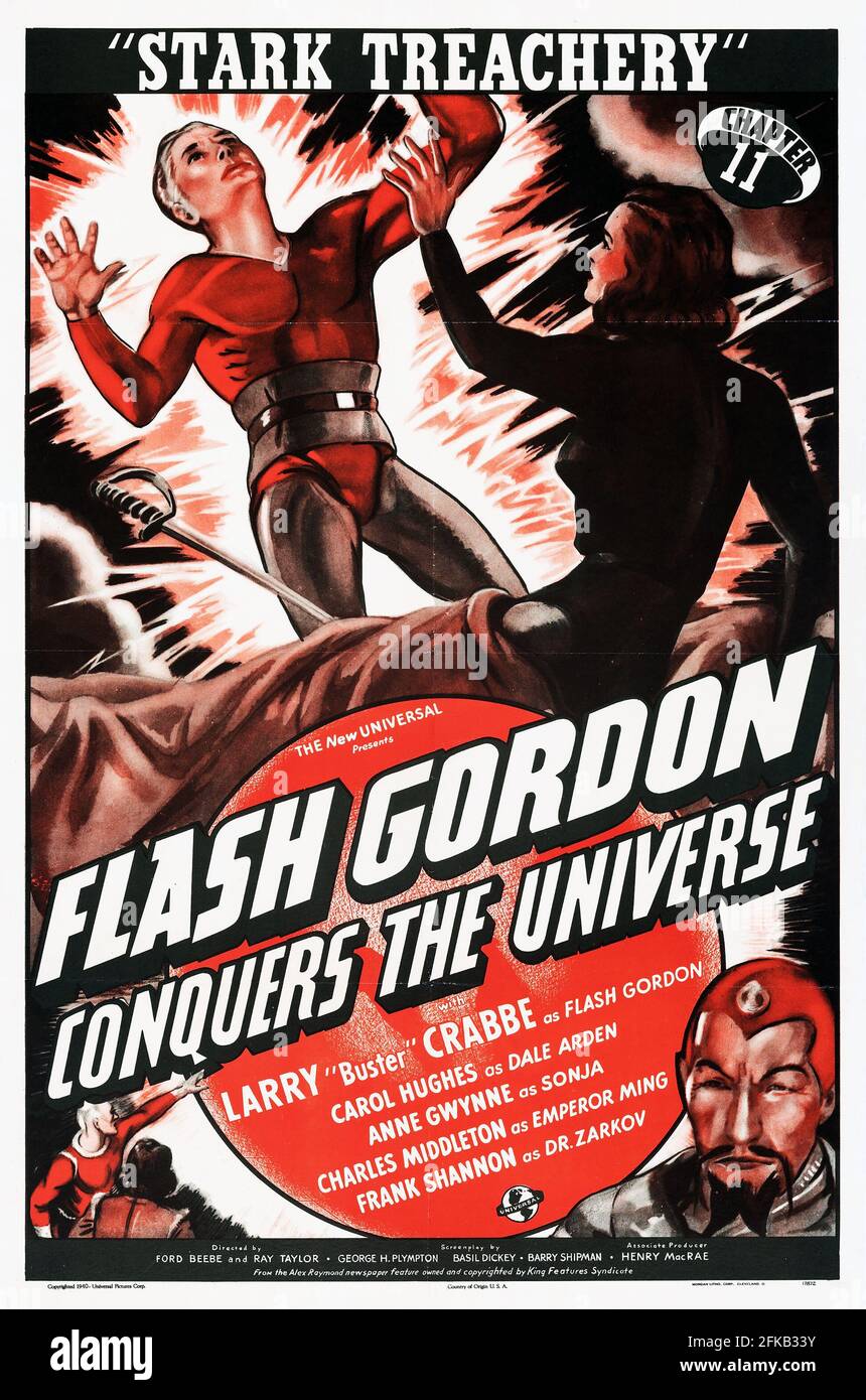 Flash Gordon Conquers The Universe ist ein 1940-amerikanischer Schwarz-Weiß-Amerikaner Science-Fiction-Filmserie von Universal Pictures Stockfoto