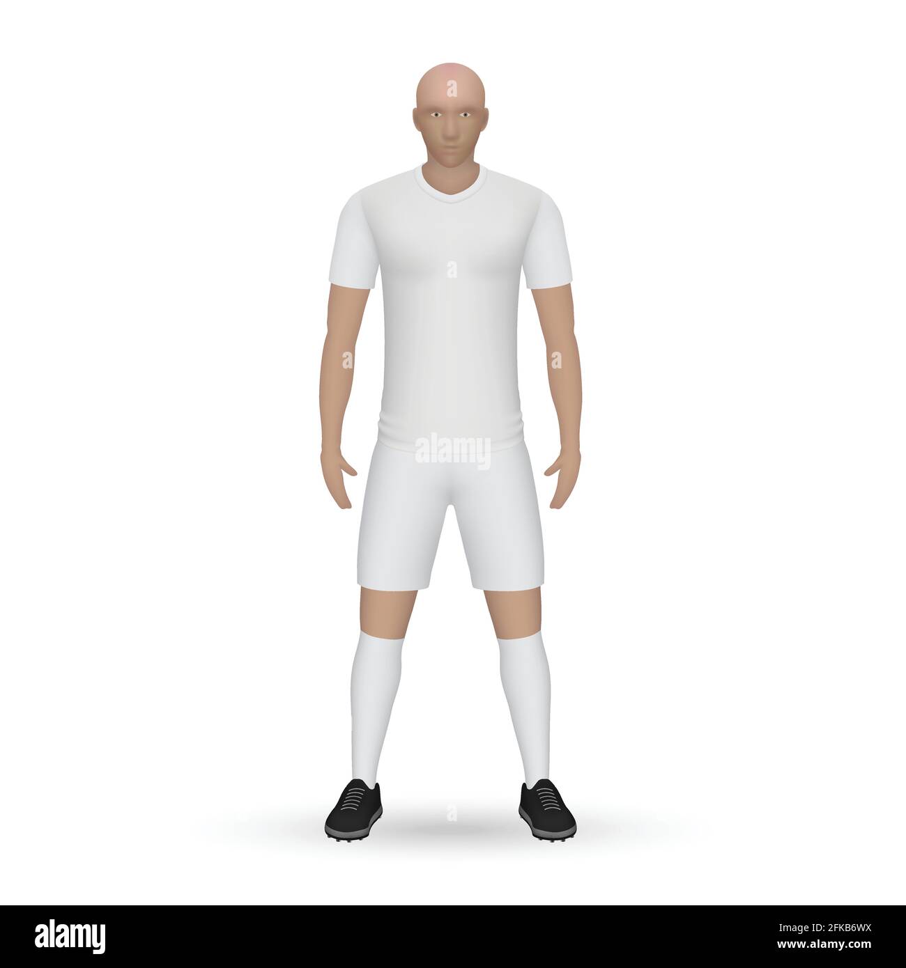 3D realistische Fußballspieler Mockup. Football Team Kit Vorlage Design Stock Vektor