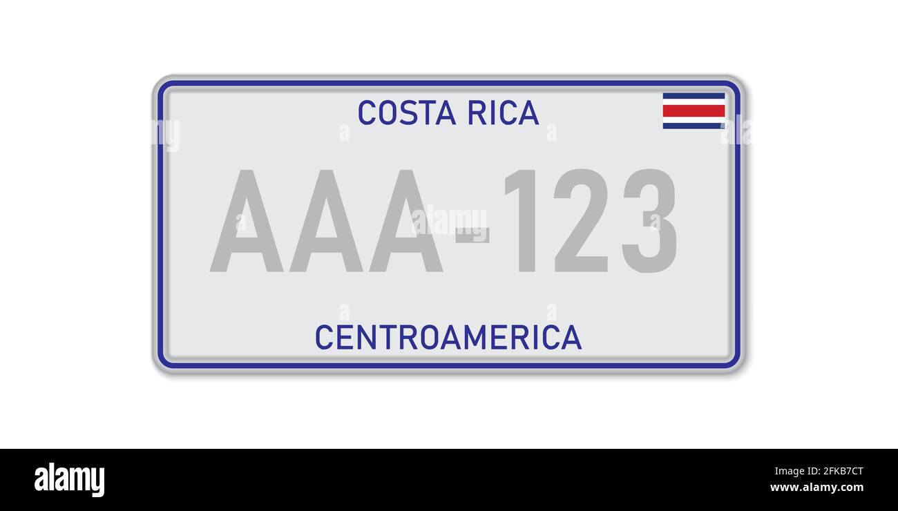 Kfz-Kennzeichen . Fahrzeugzulassung von Costa Rica. Amerikanische