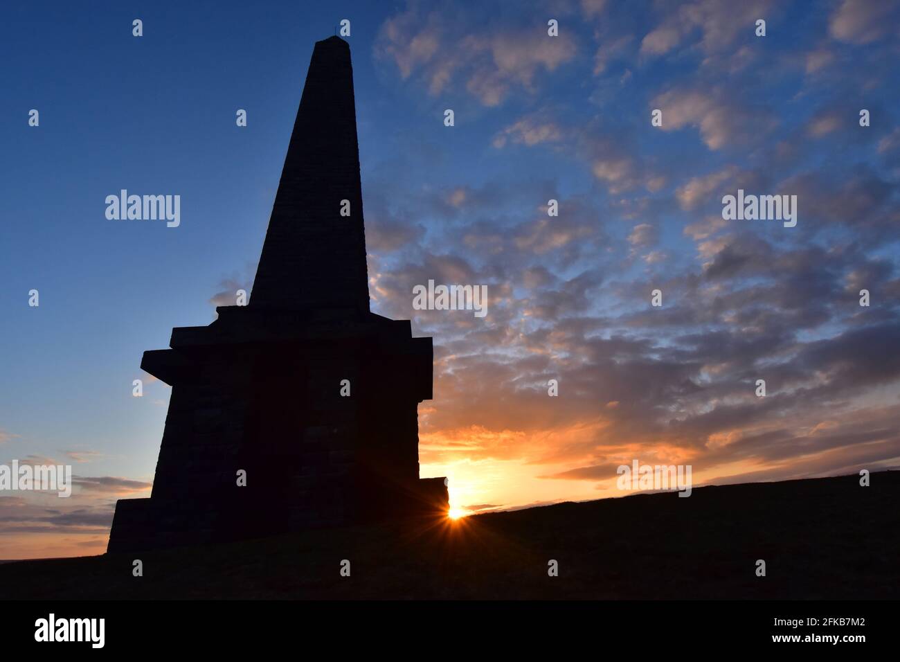 Stoodley Pike Monument, Pennine Way, Hebden Bridge, Todmorden, Calderdale, West Yorkshire Stockfoto