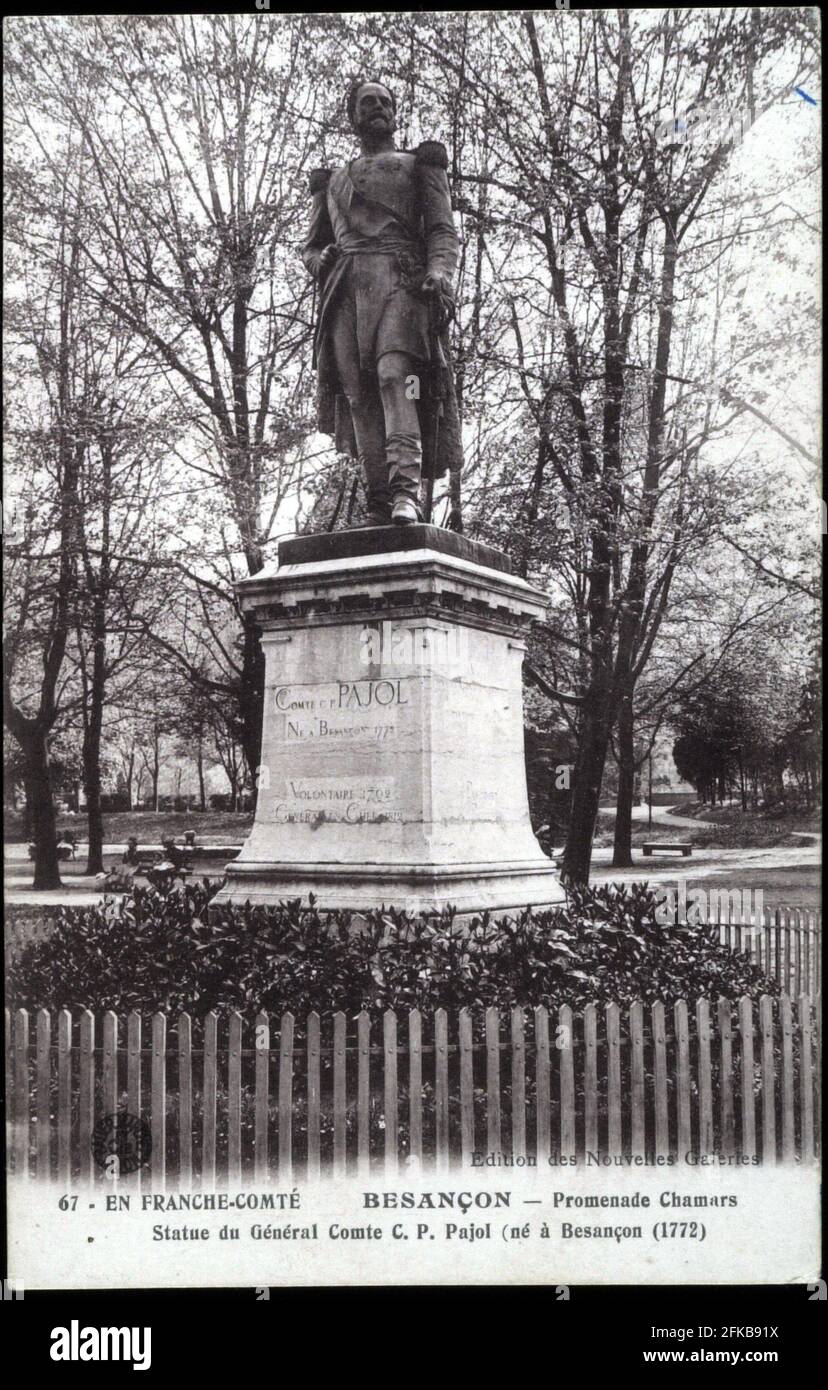 Statue des Generals Pajol in Besançon (Franche Comté). Paris, Fondation Napoléon Stockfoto