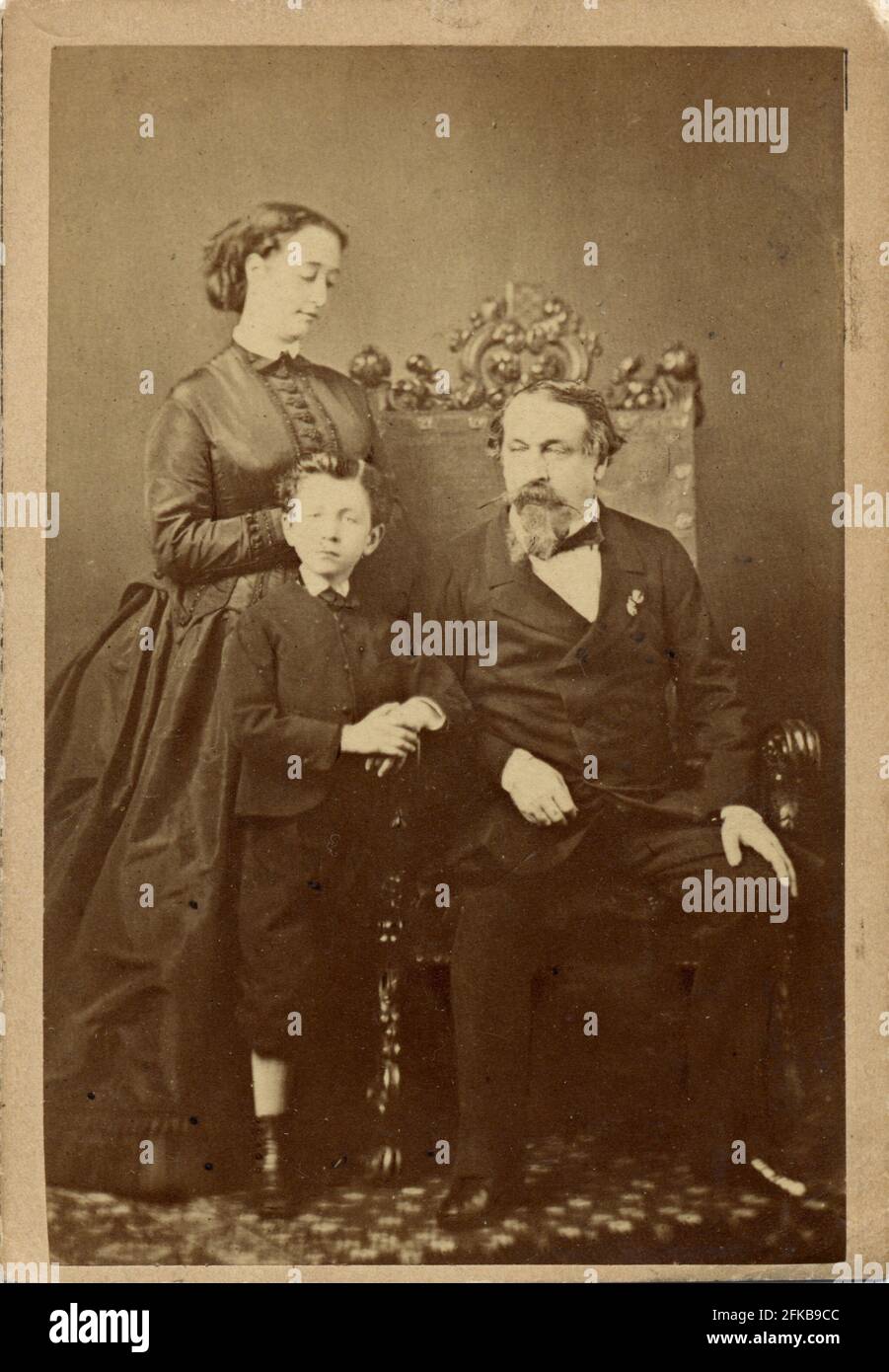 Die kaiserliche Familie Charles-Louis-Napoleon Bonaparte (Napoleon III) (1808-1873). Eugénie de Montijo, Gräfin von Teba (Kaiserin der Franzosen) (1826-1920). Ihr Sohn Louis Napoleon Eugène Jean Joseph Bonaparte (1856-1879) Paris, Fondation Napoléon Stockfoto