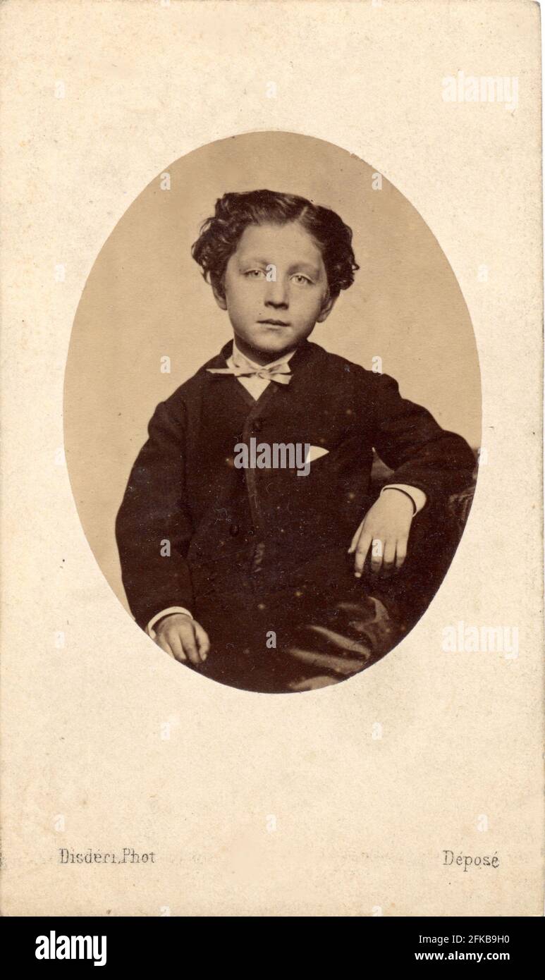 Louis Napoleon Eugène Jean Joseph Bonaparte (1856-1879). Sohn Napoleons III. Und Eugénie de Montijo, Gräfin von Teba (Kaiserin der Franzosen). Foto von Disdéri. Paris, Fondation Napoléon Stockfoto