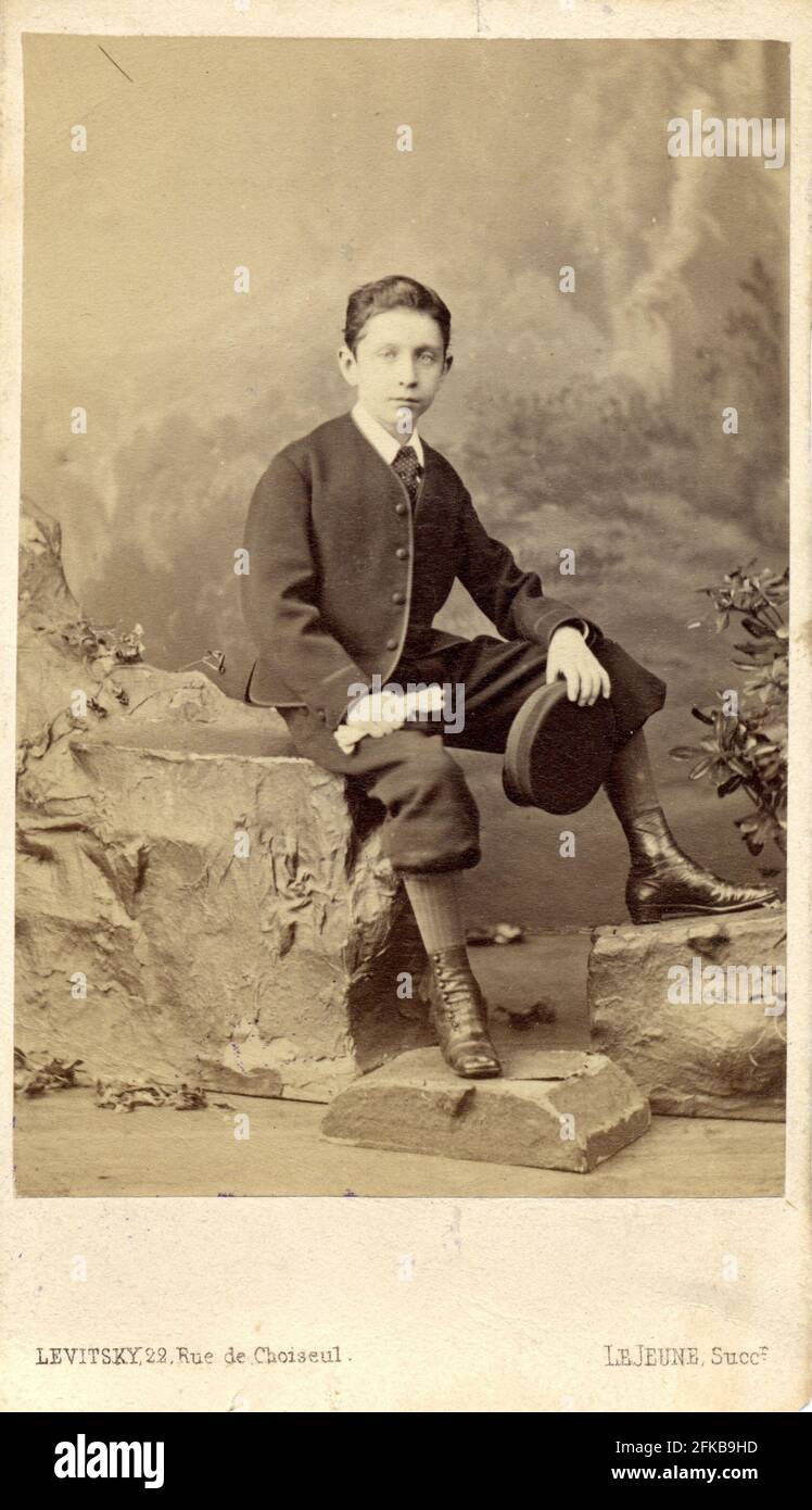 Louis Napoleon Eugène Jean Joseph Bonaparte (1856-1879). Sohn Napoleons III. Und Eugénie de Montijo, Gräfin von Teba (Kaiserin der Franzosen). Foto von Levitsky. Paris, Fondation Napoléon Stockfoto