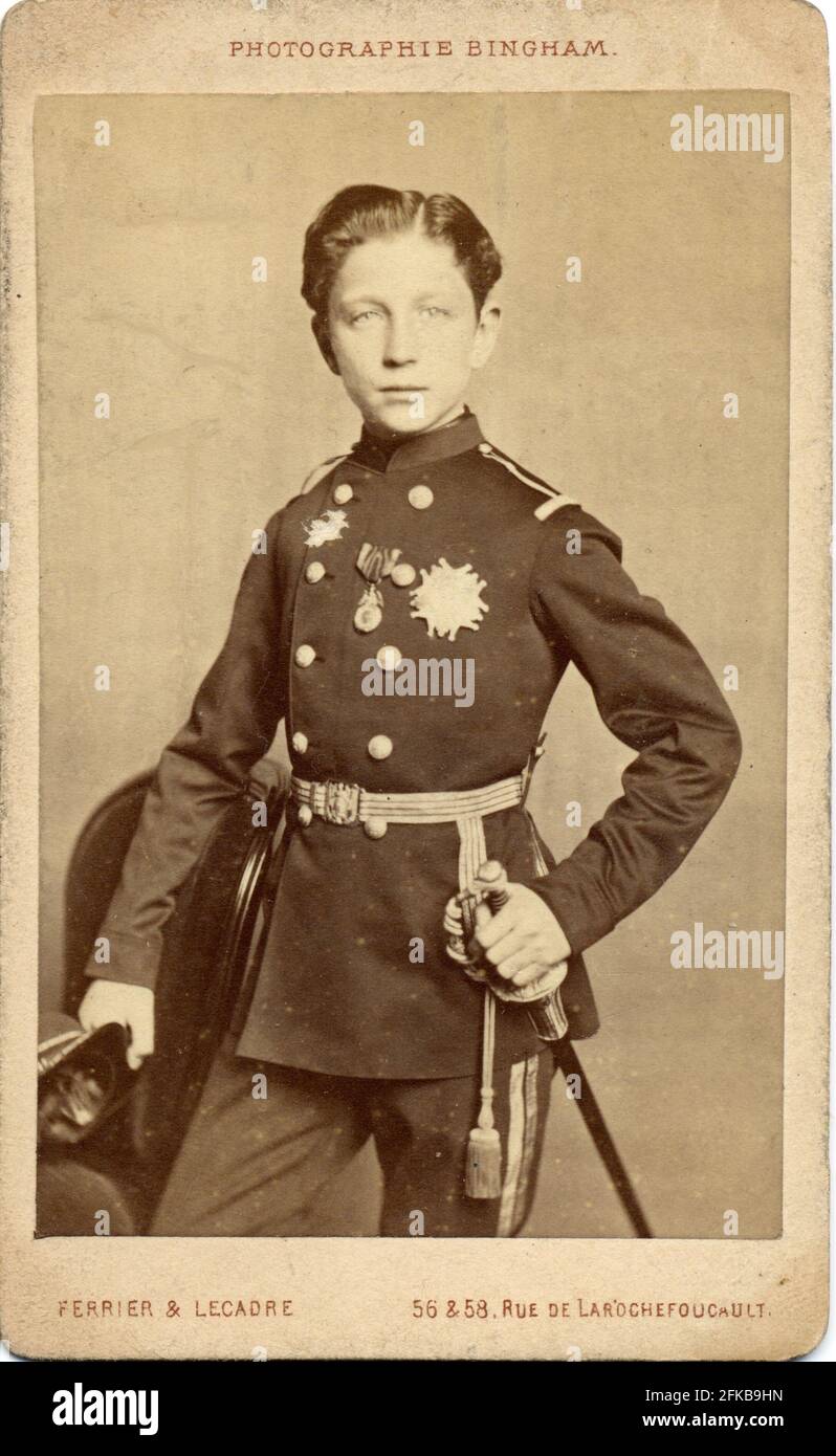 Louis Napoleon Eugène Jean Joseph Bonaparte (1856-1879). Sohn Napoleons III. Und Eugénie de Montijo, Gräfin von Teba (Kaiserin der Franzosen). Mai 1870. Paris, Fondation Napoléon Stockfoto