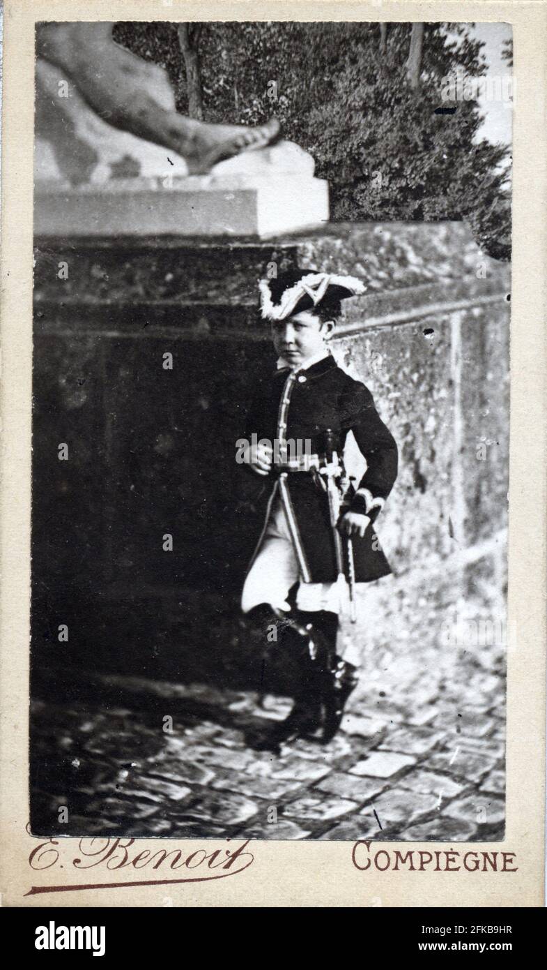 Louis Napoleon Eugène Jean Joseph Bonaparte (1856-1879). Sohn von Napoleon III und Eugénie de Montijo, Gräfin von Teba (Kaiserin der Franzosen). Foto von E. Benoît. Paris, Fondation Napoléon Stockfoto