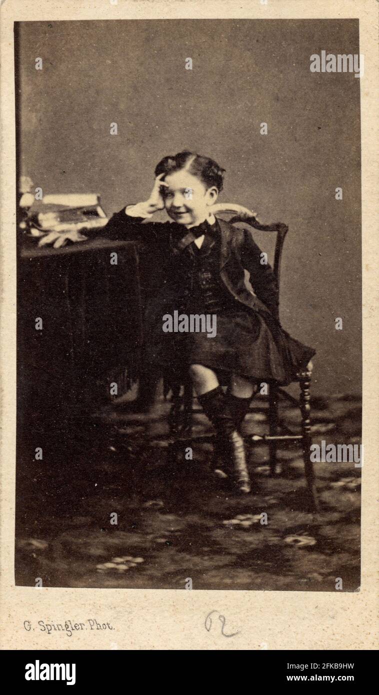Louis Napoleon Eugène Jean Joseph Bonaparte (1856-1879). Sohn Napoleons III. Und Eugénie de Montijo, Gräfin von Teba (Kaiserin der Franzosen). Foto von G.Spingler. Paris, Fondation Napoléon Stockfoto