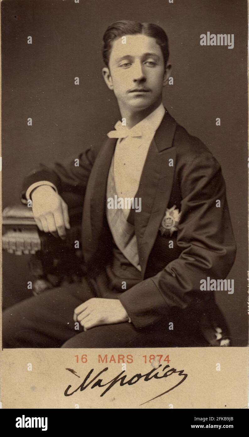 Louis Napoleon Eugène Jean Joseph Bonaparte (1856-1879). Sohn Napoleons III. Und Eugénie de Montijo, Gräfin von Teba (Kaiserin der Franzosen). März 1874. Paris, Fondation Napoléon Stockfoto