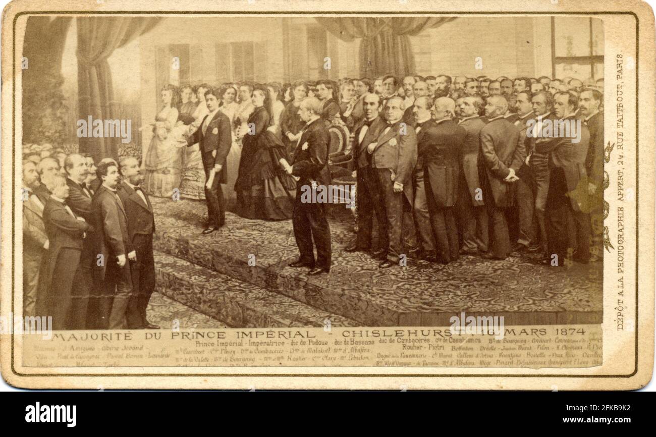Louis Napoleon Eugène Jean Joseph Bonaparte (1856-1879). Sohn Napoleons III. Und Eugénie de Montijo, Gräfin von Teba (Kaiserin der Franzosen). Foto von E.Appert. 16. März 1874. Paris, Fondation Napoléon Stockfoto