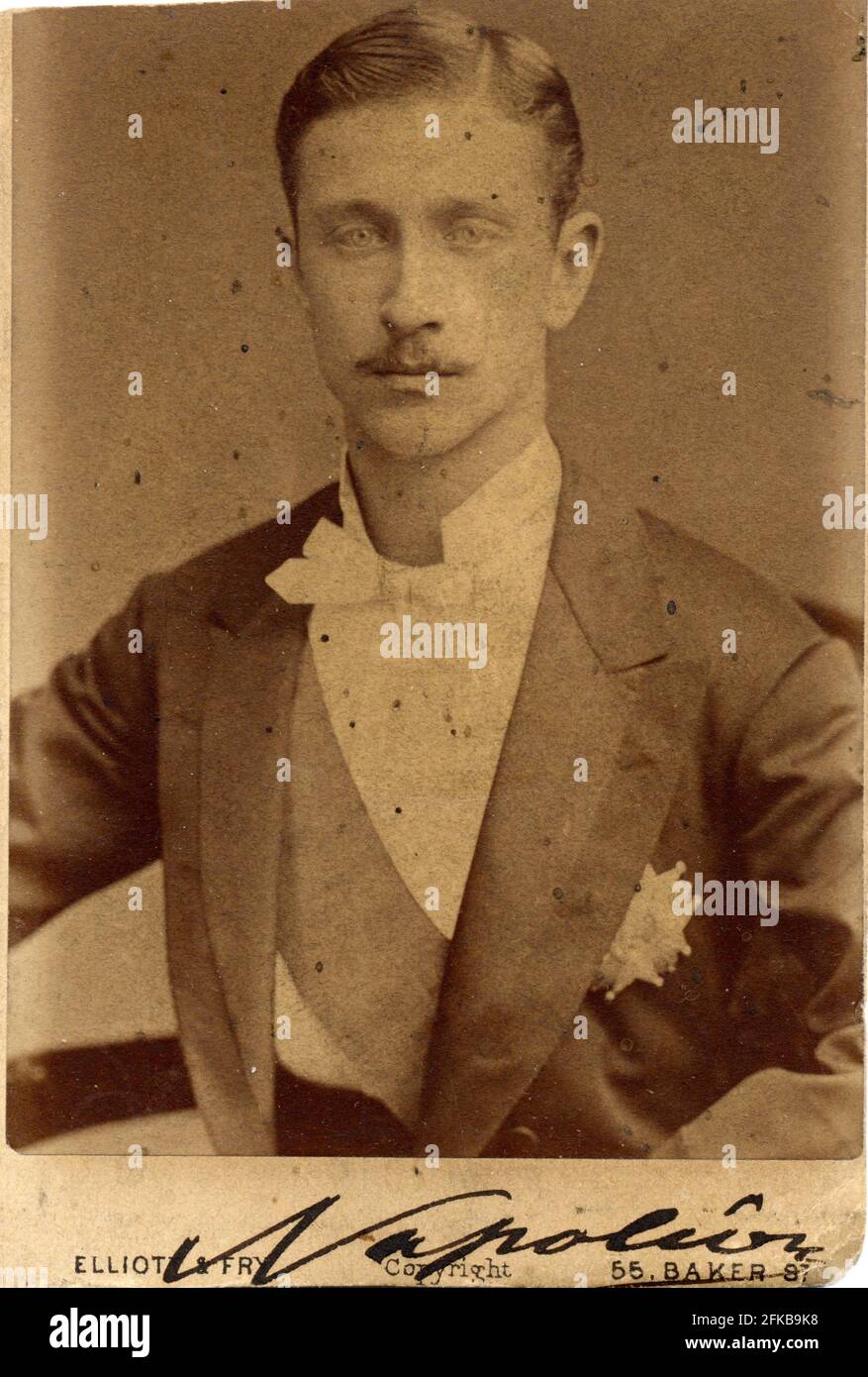 Louis Napoleon Eugène Jean Joseph Bonaparte (1856-1879). Sohn Napoleons III. Und Eugénie de Montijo, Gräfin von Teba (Kaiserin der Franzosen). Foto von Elliott & Fry. Paris, Fondation Napoléon Stockfoto