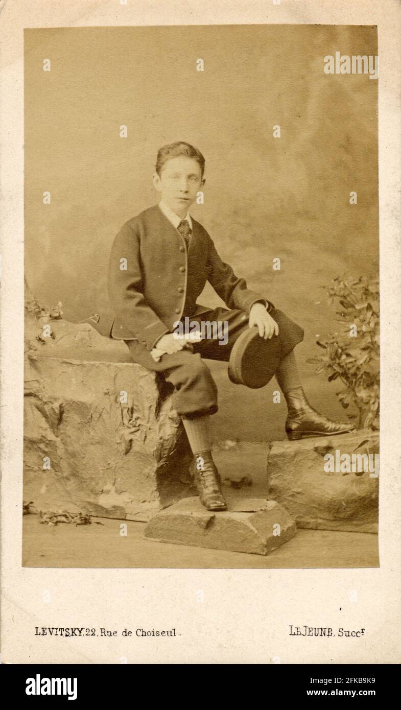 Louis Napoleon Eugène Jean Joseph Bonaparte (1856-1879). Sohn Napoleons III. Und Eugénie de Montijo, Gräfin von Teba (Kaiserin der Franzosen). Foto von Levitsky. Paris, Fondation Napoléon Stockfoto