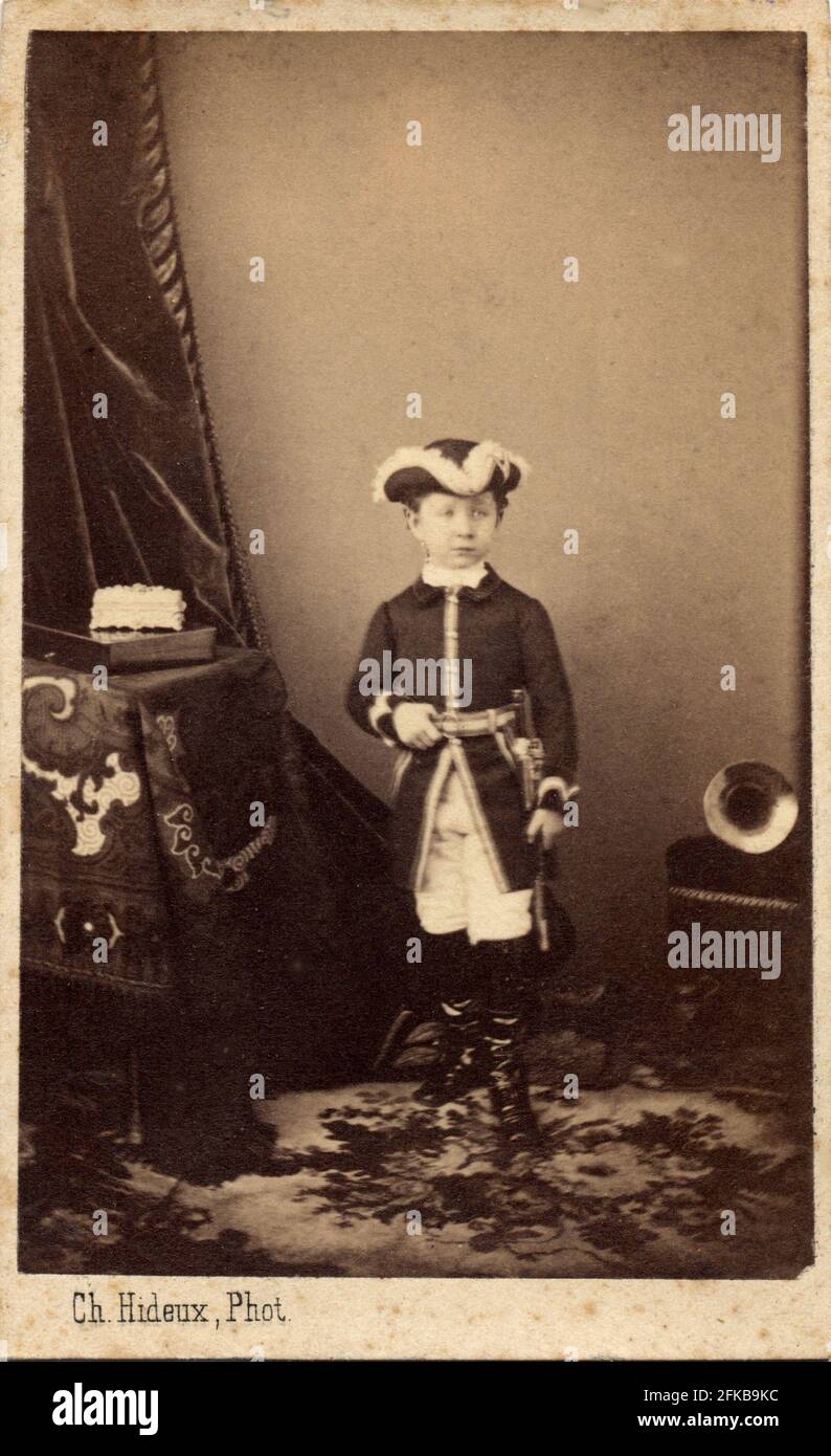 Louis Napoleon Eugène Jean Joseph Bonaparte (1856-1879). Sohn Napoleons III. Und Eugénie de Montijo, Gräfin von Teba (Kaiserin der Franzosen). Foto von Ch.Hideux. 1862. Paris, Fondation Napoléon Stockfoto