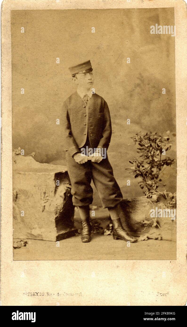 Louis Napoleon Eugène Jean Joseph Bonaparte (1856-1879). Sohn Napoleons III. Und Eugénie de Montijo, Gräfin von Teba (Kaiserin der Franzosen). Foto von Levitsky. Paris, Fondation Napoléon Stockfoto