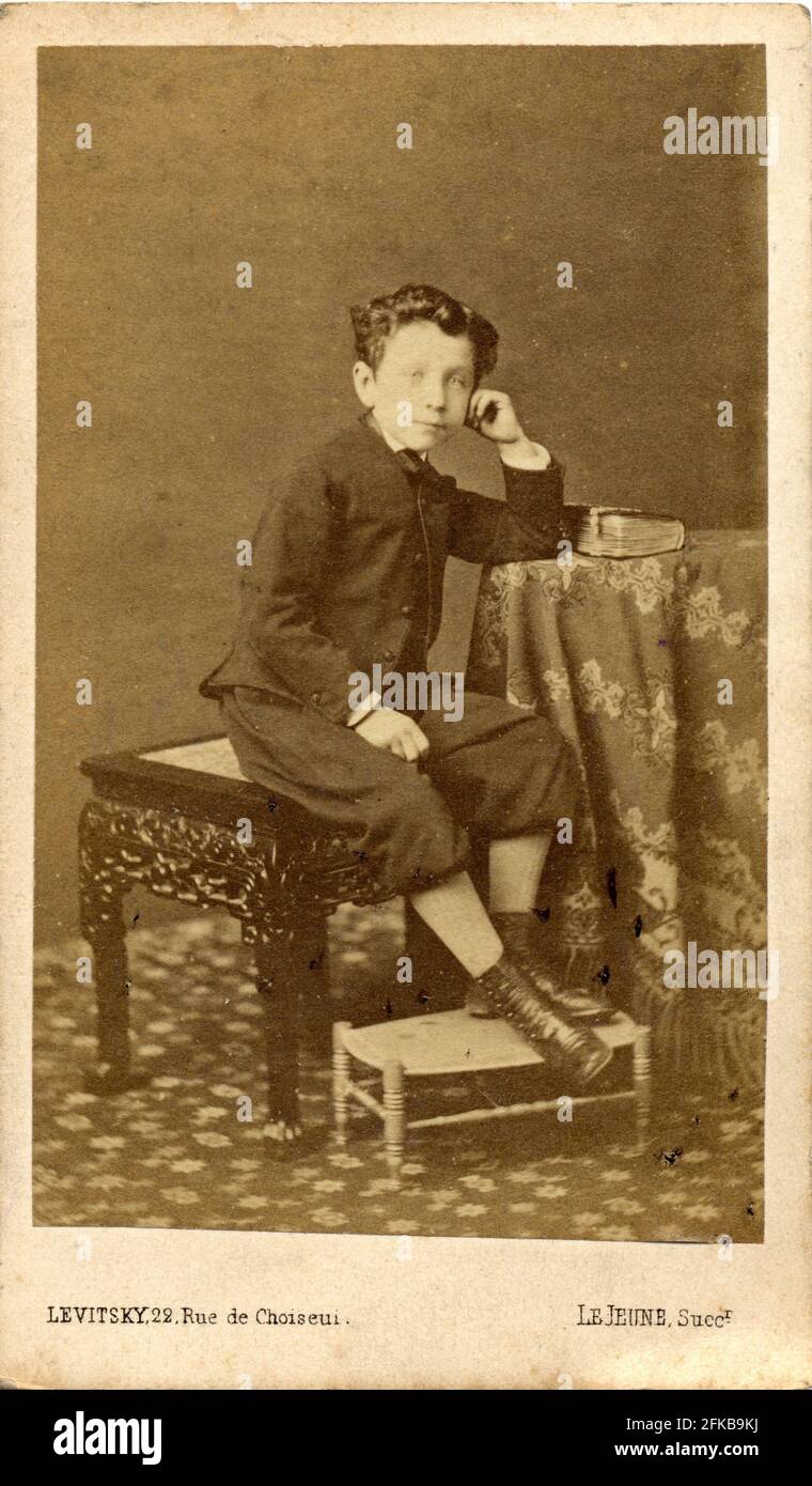 Louis Napoleon Eugène Jean Joseph Bonaparte (1856-1879). Sohn Napoleons III. Und Eugénie de Montijo, Gräfin von Teba (Kaiserin der Franzosen). Foto von Levitsky. Paris, Fondation Napoléon Stockfoto