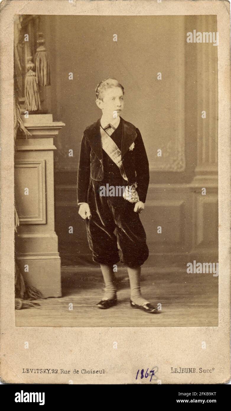 Louis Napoleon Eugène Jean Joseph Bonaparte (1856-1879). Sohn Napoleons III. Und Eugénie de Montijo, Gräfin von Teba (Kaiserin der Franzosen). Foto von Levitsky. Paris, Fondation Napoléon Stockfoto