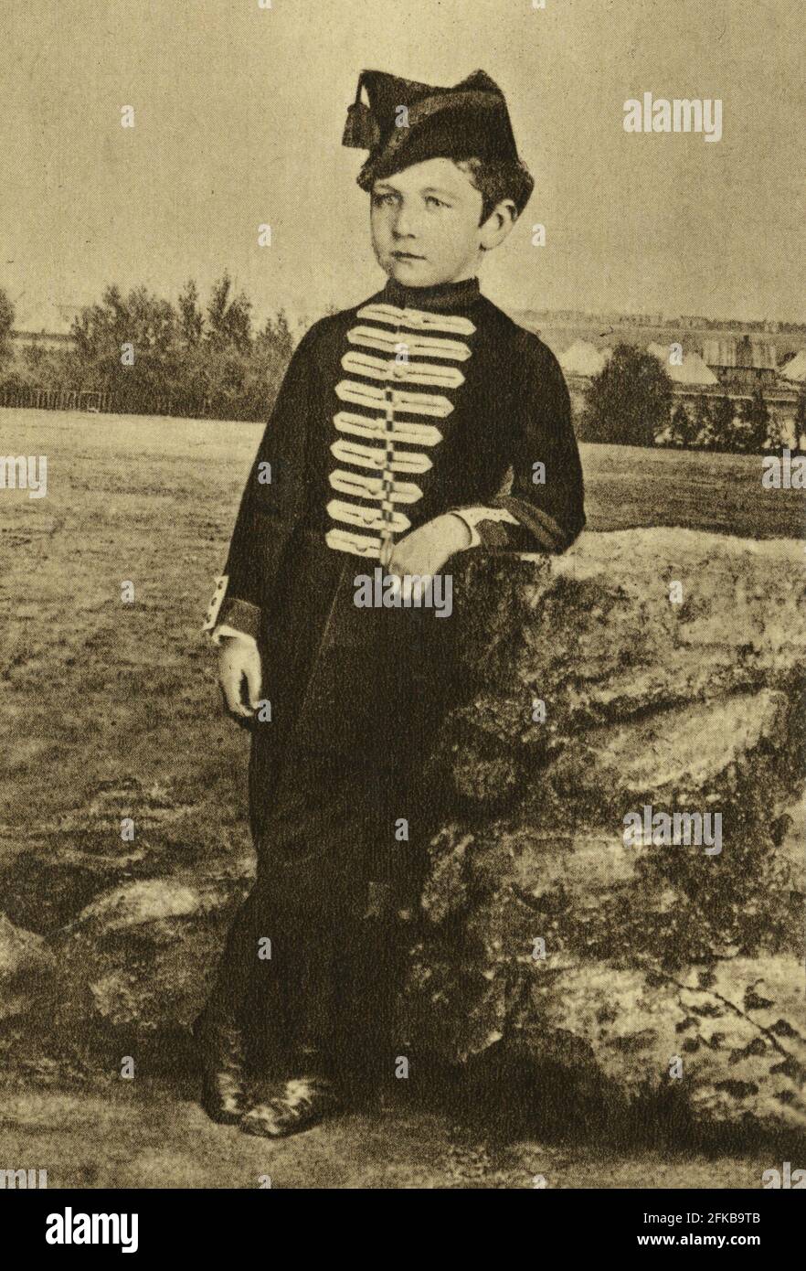 Der Kaiserliche Prinz. Louis Napoléon Eugène Jean Joseph Bonaparte (1856-1879) über den Waffenberuf. Stockfoto