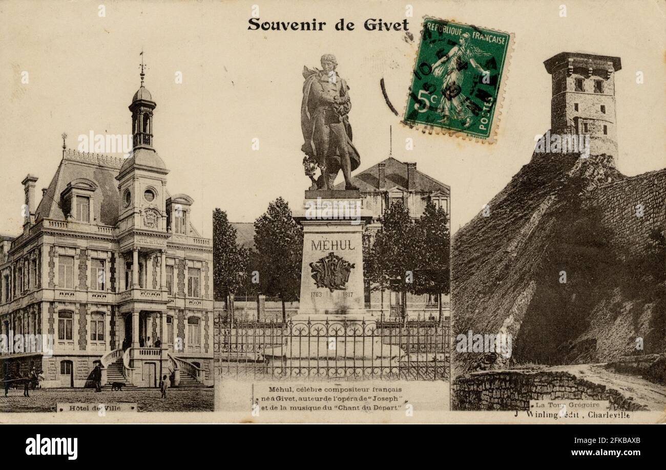 GIVET. Französische Abteilung: 08 - Ardennen Postkarte Ende des 19. Jahrhunderts - Anfang des 20. Jahrhunderts Stockfoto