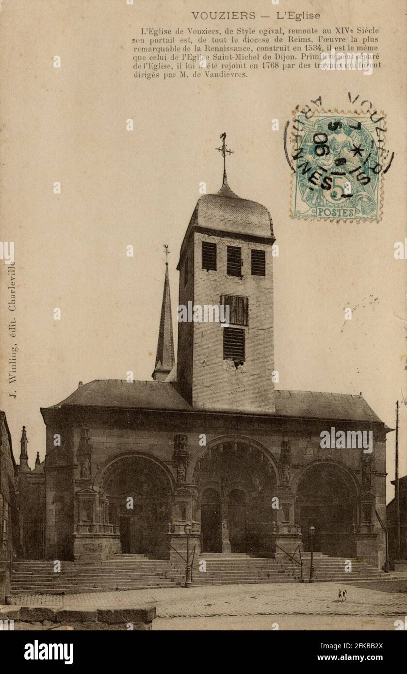 VOUZIERS. Französische Abteilung: 08 - Ardennen Postkarte Ende des 19. Jahrhunderts - Anfang des 20. Jahrhunderts Stockfoto