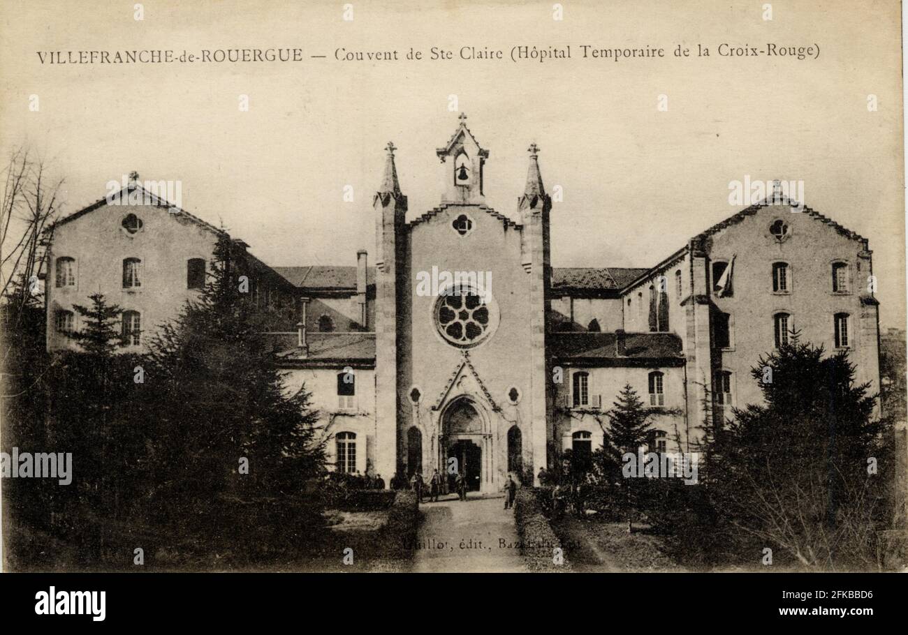 VILLEFRANCHE-DE-ROUERGUE. Französische Abteilung: 12 - Aveyron Postkarte Ende des 19. Jahrhunderts - Anfang des 20. Jahrhunderts Stockfoto