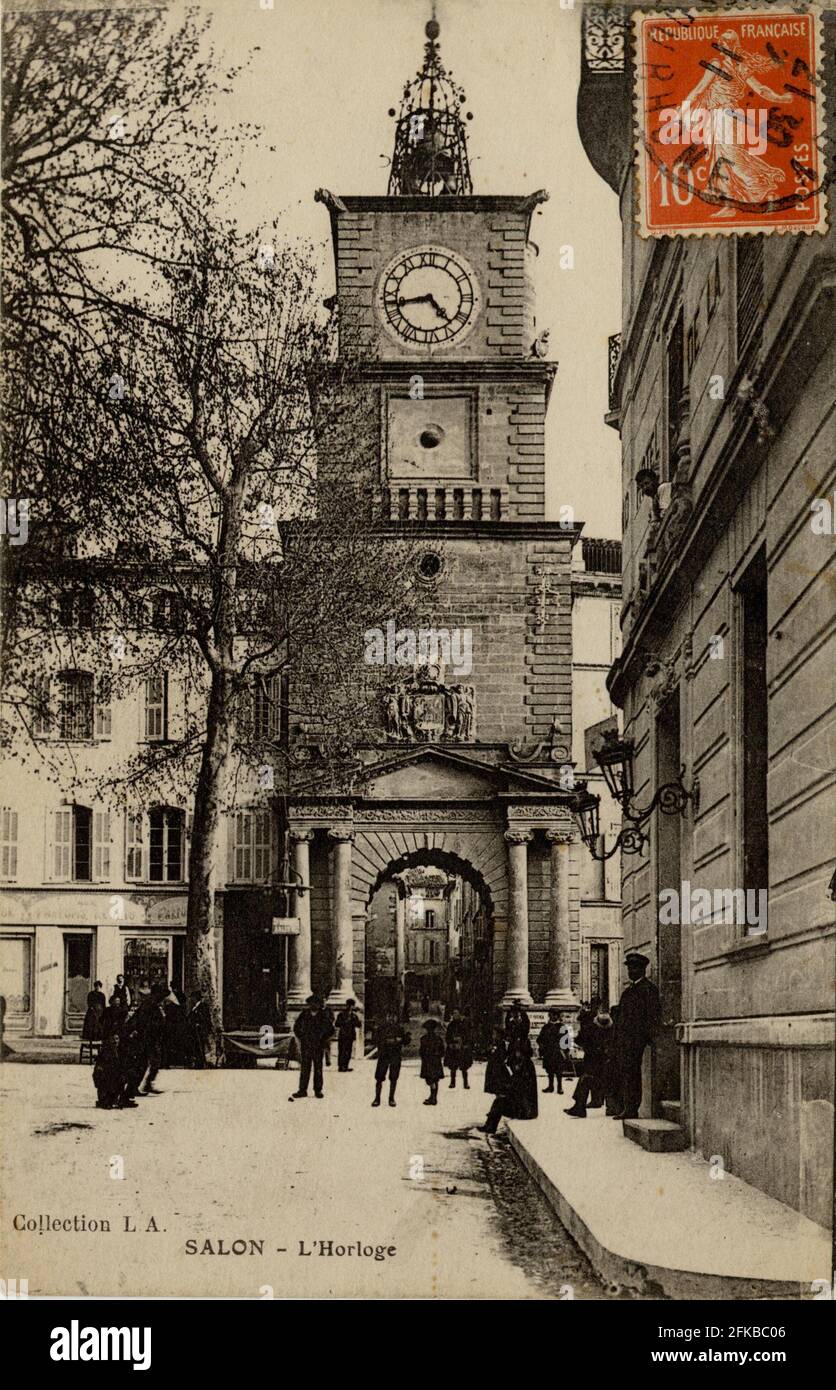 SALON-DE-PROVENCE. Französische Abteilung: 13 - Bouches-du-Rhône. Region: Provence-Alpes-Côte d'Azur. Postkarte Ende des 19. Jahrhunderts - Anfang des 20. Jahrhunderts Stockfoto