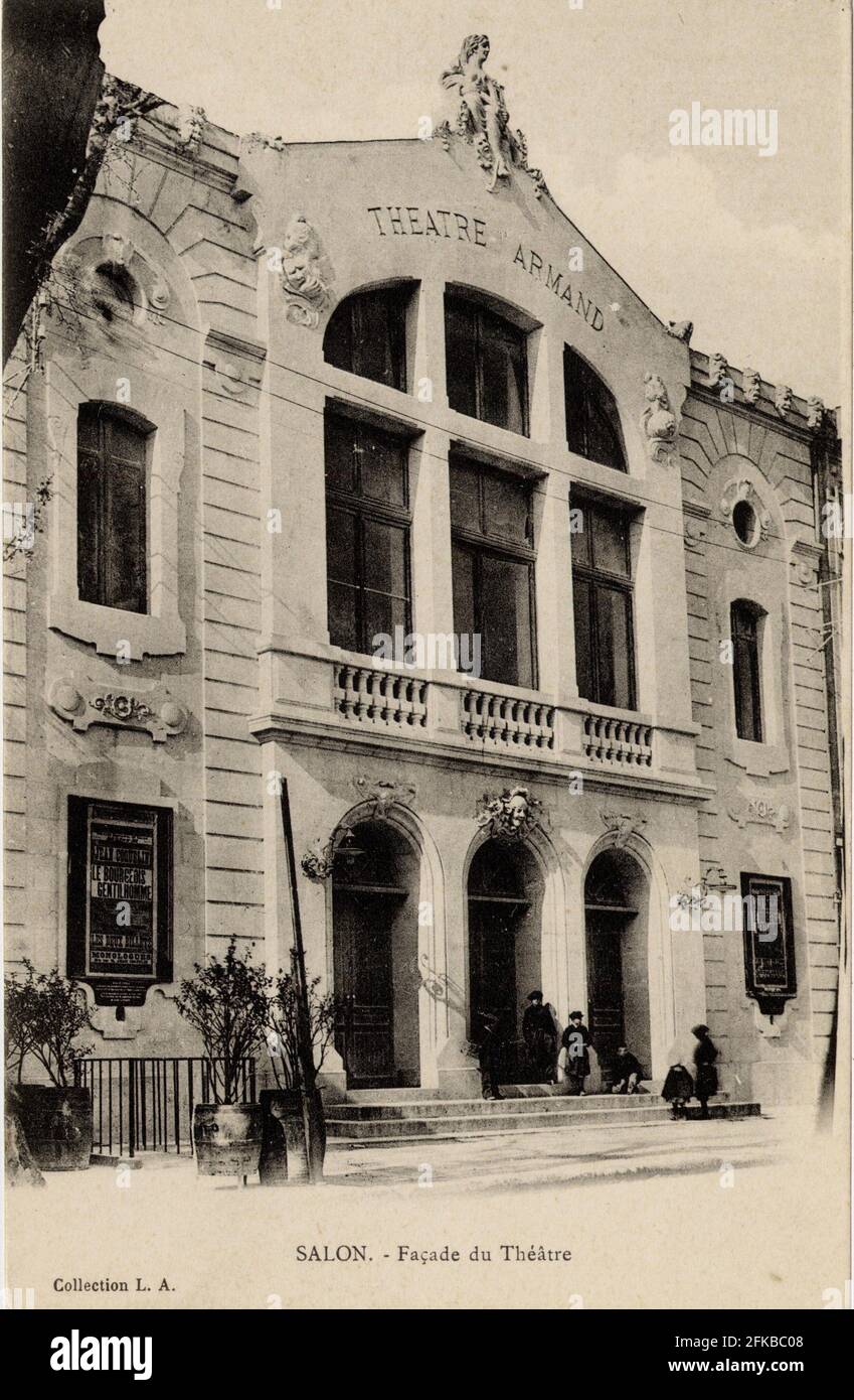 SALON-DE-PROVENCE. Französische Abteilung: 13 - Bouches-du-Rhône. Region: Provence-Alpes-Côte d'Azur. Postkarte Ende des 19. Jahrhunderts - Anfang des 20. Jahrhunderts Stockfoto