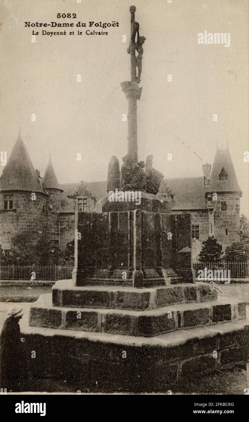 FOLGOET. Französische Abteilung: 29 - Finistère. Region: Bretagne. Postkarte Ende des 19. Jahrhunderts - Anfang des 20. Jahrhunderts Stockfoto