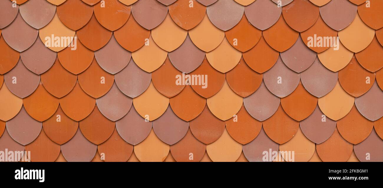 Lehm Dachziegel niedlich und schöne Textur-Muster breit für Hintergrundbanner Stockfoto