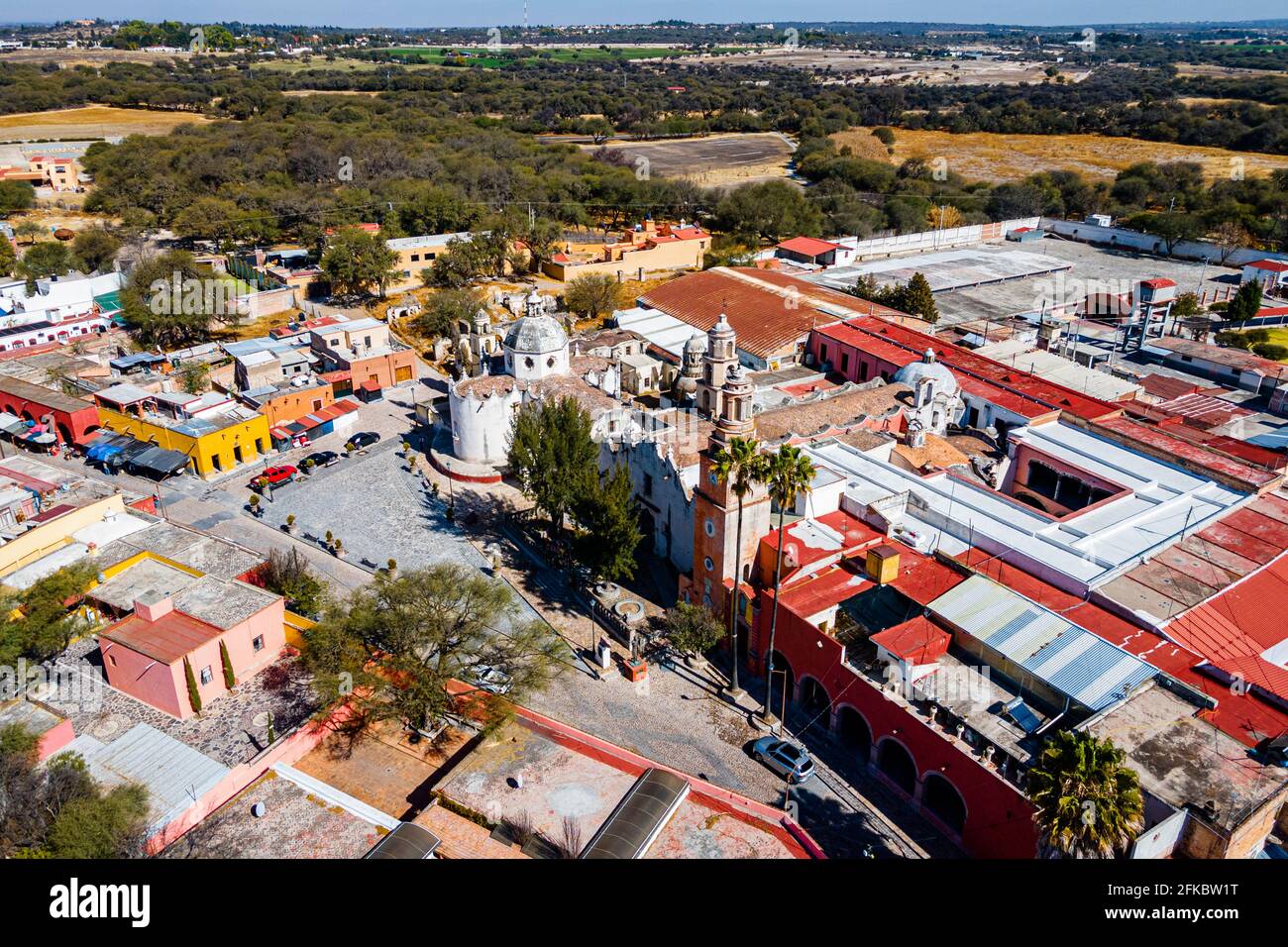 Luftaufnahme des Wallfahrtsortes Atotonilco, UNESCO-Weltkulturerbe, Guanajuato, Mexiko, Nordamerika Stockfoto