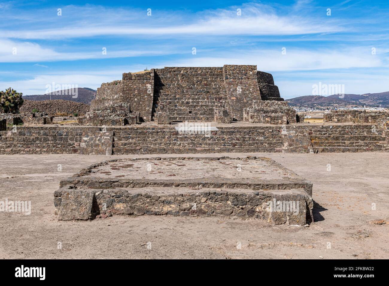 Mesoamerikanische Ausgrabungsstätte von Tecoaque, Tlaxcala, Mexiko, Nordamerika Stockfoto