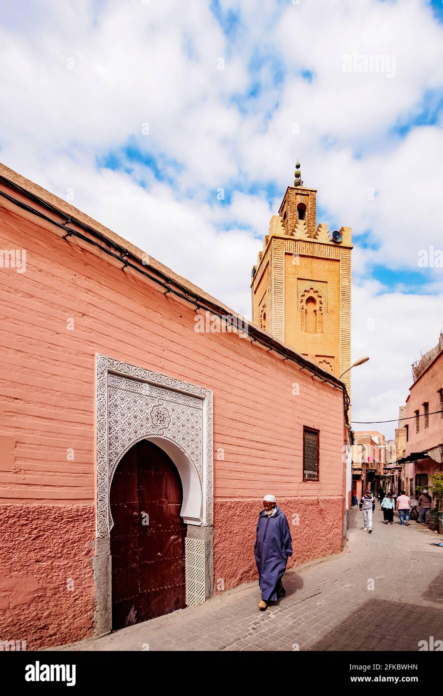 Ben Youssef Moschee, Alte Medina, Marrakesch, Marrakesch-Safi-Region, Marokko, Nordafrika, Afrika Stockfoto